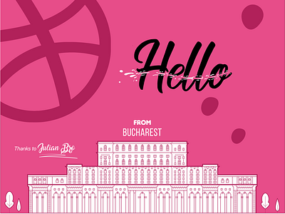 Hello Dribbble firstshot illustration sketch typography