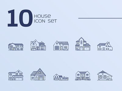 Houses icon set 20 houses icon icons outline
