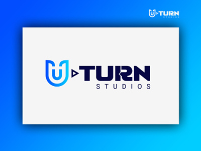 U Turn Studio Logo blue logo studio turn u