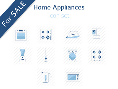 Icon Set Home Appliances editable icons illustrator oultline set vector