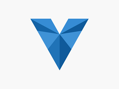 V Logo blue design logo v