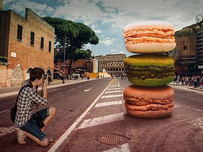 Mcarons In Rome! macarons photo manipulation rome town