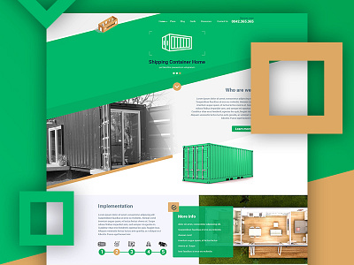 Container Home - Website design container design flat home icons modern web