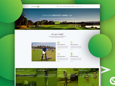 Golf website design design golf gradient green website