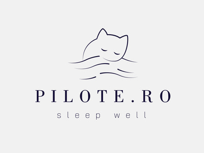 Blanket Logo - pilote.ro blanket blue branding cat design illustration logo sleep