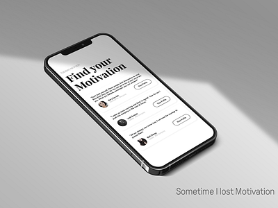 Find your motivation app app concept clean design ios iphone x mobile ui