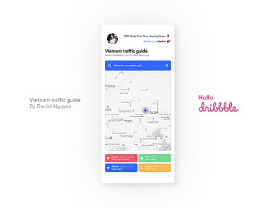 Vietnam Traffic Guide - Concept demo app colorful guide illustration iphone x map noodle traffic vietnam