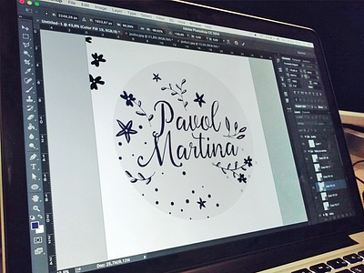 Working on my own wedding #1 brush dots eraser flowers illustration invitation pen pencil type typography wedding