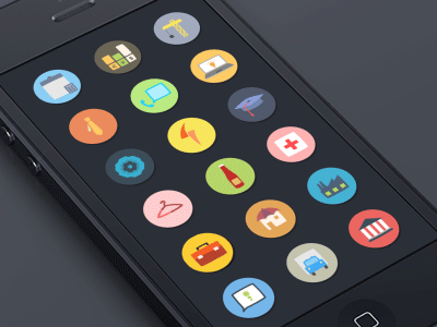 Flat Animated Icons after effects animated clean colors flat flat icons icons iphone jobandtalent mobile nice simple