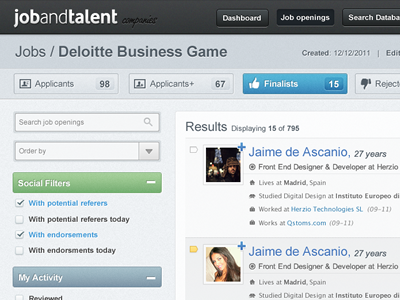 Jobandtalent CRM crm interface job board jobandtalent