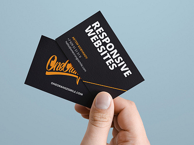 OneOrangeSmile business card business card oneorangesmile orange responsive vcard