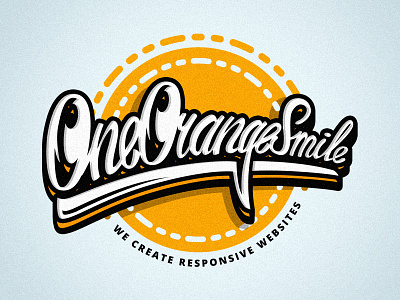 T-shirt logo by OneOrangeSmile 3d brushpen lettering logo oneorangesmile orange