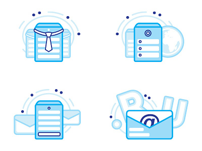 Tendence services icons flat hosting icon mail security spam tendence