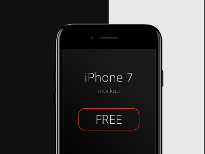 iPhone7 Mockup FREE download free freebie iphone7 jet black mockup psd
