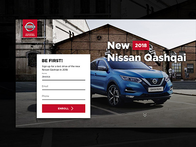 Nissan Qashqai 2018 2018 blue car cta form japan landing new nissan qashqai vehicle webdesign