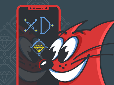 Adobe XD Playoff: Splash Screen adobe cat character icon illustration iphonex red screen splash xd