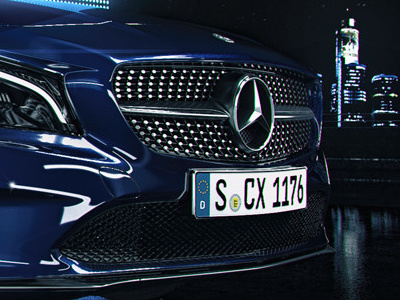 Mercedes CLA 3d automotive cgi cla cpu highlights mercedes rendering vray