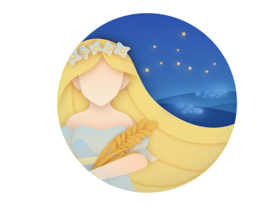 Virgo design digital art education fantasy flower girl horoscope illustration landscape mythology night science science illustration space star starry sky universe