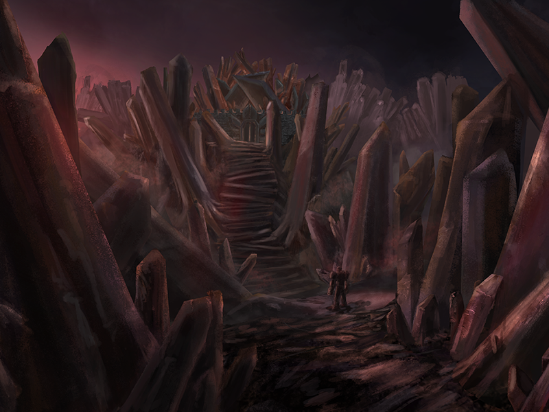 Asurian's Temple crystal magic fantasy painting digital temple