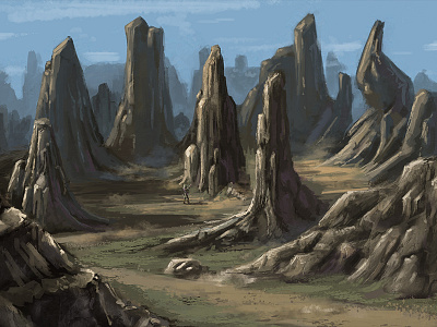 Rocks Of Prayer art digital painting fantasy landscape magic rockscape