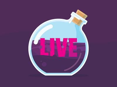 Potion Patch bottle design fantasy glass icon live patch potion purple symbol