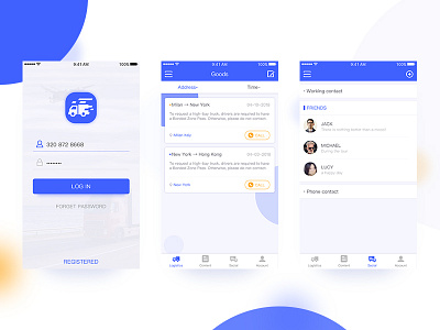 Extreme Logistics app clean ios logistics mobile ui ux