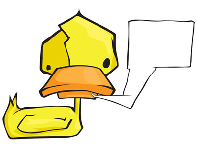 Phunky Duck black caption character duck funky illustration orange phunky white yellow