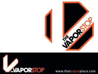 Vapor Stop Branding black branding design e cigarette graphics logo orange stop vapor vapor stop