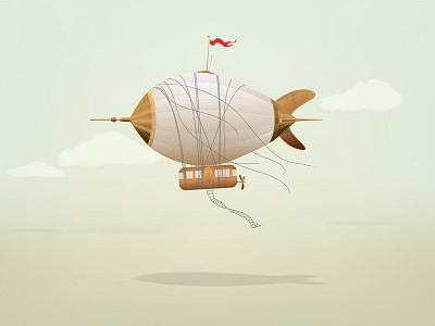 Airship aircraft airship blimp float fly muted steampunk