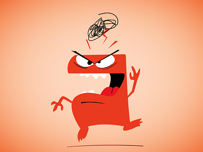 The emotion anger drawn anger cartoon flat illustration mad monster upset