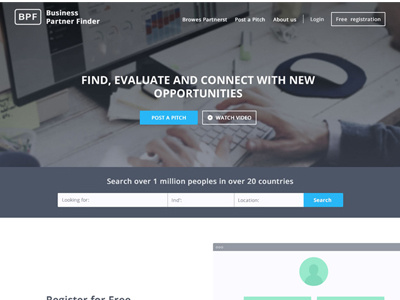 Business Partner Finder ui ux web design