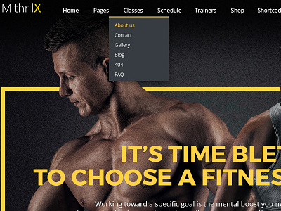 MithrilX – Fitness & Gym app design design fitness gym themeforest ui ux web design