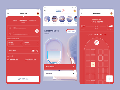 Airplane Flight ticket Mobile App Design