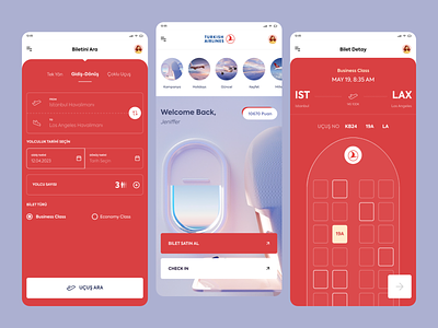 Airplane Flight ticket Mobile App Design air airplane app design bus flight fly mobile design plane red thy ticket ui ui design