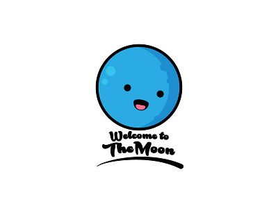 Moon flat illustration kawaii moon vector