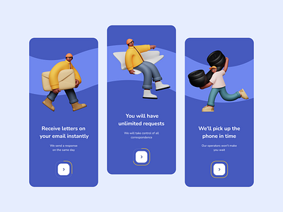 Mobile App Onboarding 3d design illustration onboarding ui ux