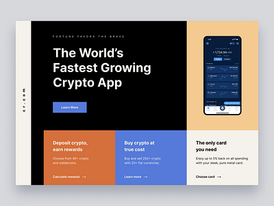 Crypto Landing Page bank crypto cryptocurrency fintech ui ux