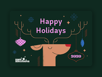 Happy Holidays card christmas illustration vector