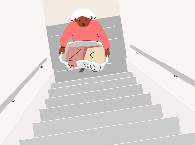 Aging in place aging character digital elderly illustration illustrator older person stairs