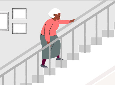 Steps can be hard aging character elderly illustration illustrator older vector
