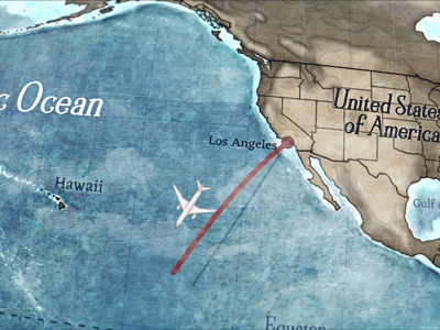 From La To Fakarava adobe after effects airplane animation graphic map