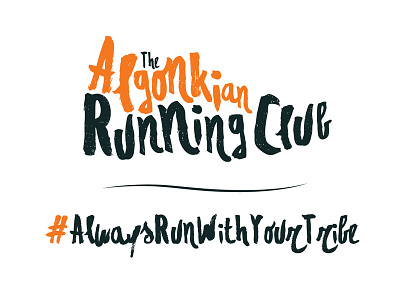 The Algonkian Running Club Logo Original branding hashtag identity logo logotype runner running shoe