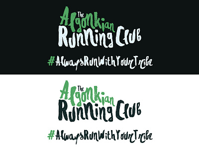 The Algonkian Running Club Logo (Refined) branding hashtag identity logo logotype runner running shoe