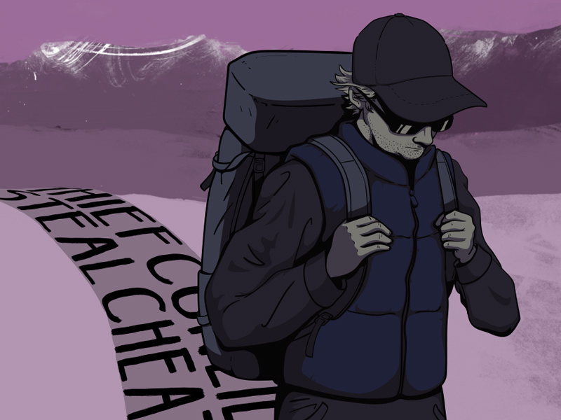 Hiker Illustration hiker illustrator photoshop illustration