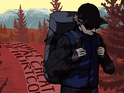 Hiker Illustration hiker illustration illustrator photoshop