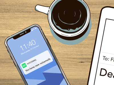 New Messages messages iphone coffee illustration photoshop illustrator