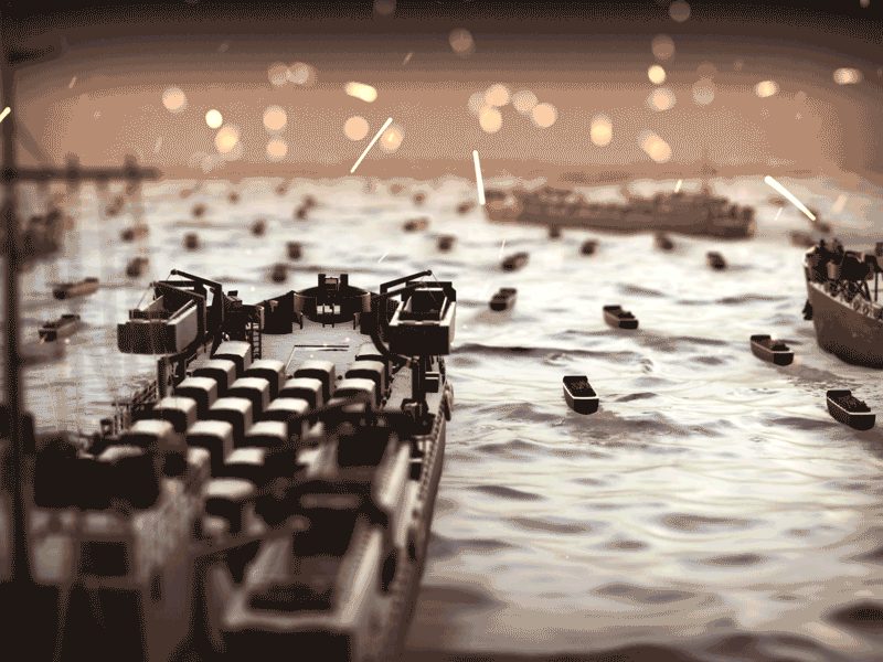 D-Day Omaha Beach - Map ae after effects animation c4d d day element3d map wwii