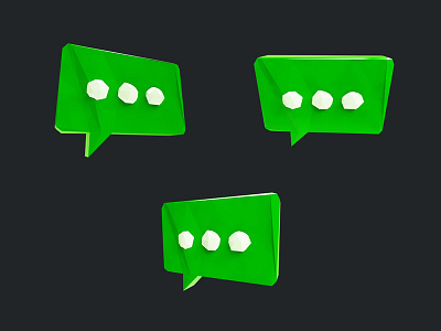 Chat Icons 3d chat cinema 4d icon low poly messages messaging