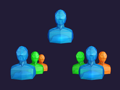 People & Group Icons 3d blue cinema 4d green groups icons orange people render