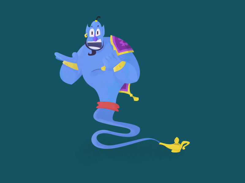 Genie disney genie aladdin robin williams illustration cartoon skillshare colorful